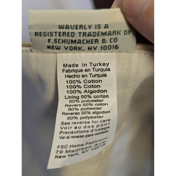 Waverly Floral Valance Curtain With Purple Roses & Striped Border 52" X 23" Cott - Picture 6 of 6